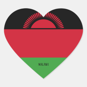 Malawi Flag Splendid Patriotic Hart Sticker