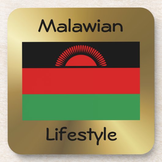 Malawi Flag+Text Onderzetter (Voorkant)