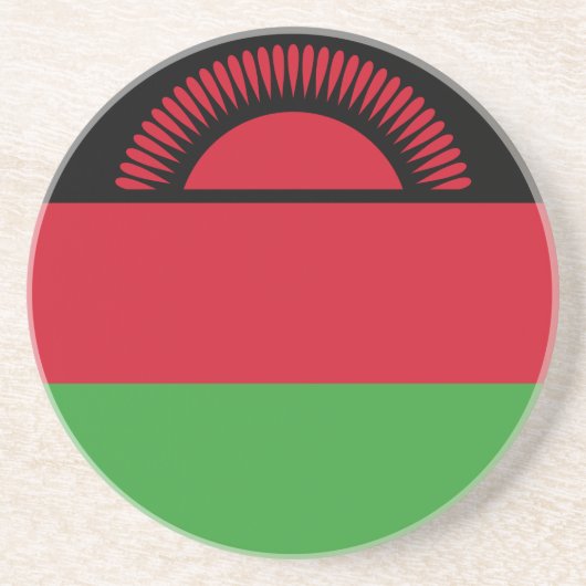 Malawi Flag Zandsteen Onderzetter (Voorkant)