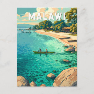 Malawi Illustratie Reis Kunst Vintage Briefkaart