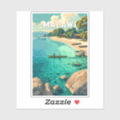 Malawi Illustratie Reis Kunst Vintage Sticker (Vel)