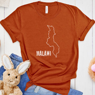Malawi Landkaart Malawische Nationale Grenslijn T-shirt