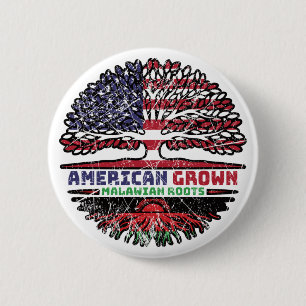 Malawi Malavië - Amerikaanse Verenigde Staten - Ve Ronde Button 5,7 Cm