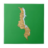 Malawi Map Tile Tegeltje (Voorkant)