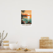 Malawi-meer Afrika Zonsondergang Reis Kunst Vintag Poster (Keuken)