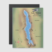 Malawi-meer, reisposter kaart afdruk (Voorkant / Achterkant)