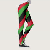 Malawi National Flag Colors Diagonal Striped Leggings (Rechts)