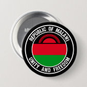 Malawi Rond Embleem Ronde Button 7,6 Cm (Voorkant /achterkant)