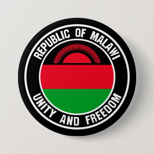 Malawi Rond Embleem Ronde Button 7,6 Cm (Voorkant)