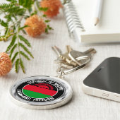 Malawi Rond Embleem Sleutelhanger (Zijkant)