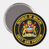 Malawi Round Emblem Magneet (Voorkant / Achterkant)