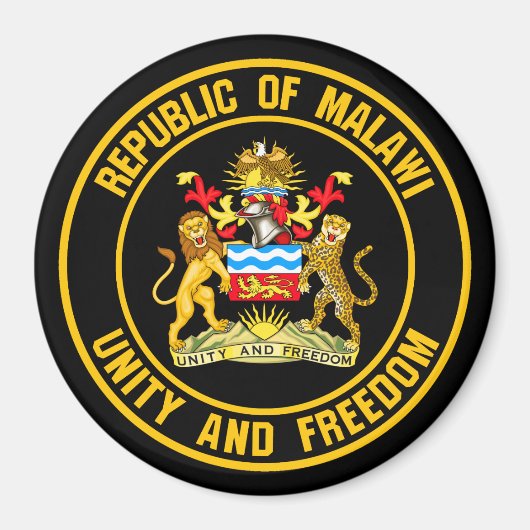 Malawi Round Emblem Magneet (Voorkant)