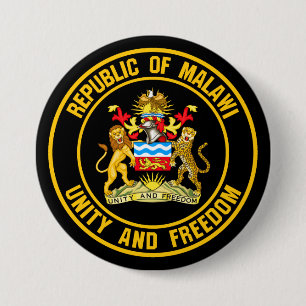 Malawi Round Emblem Ronde Button 7,6 Cm