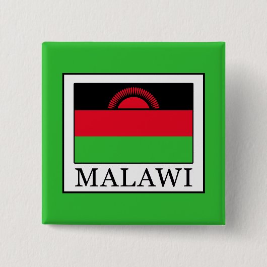 Malawi Vierkante Button 5,1 Cm (Voorkant)