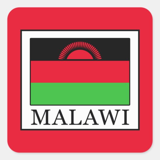 Malawi Vierkante Sticker (Voorkant)