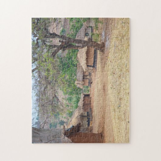 Malawi Village Huts. Legpuzzel (Verticaal)
