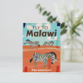 Malawi vintage reisposter briefkaart (Staand voorkant)