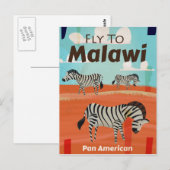 Malawi vintage reisposter briefkaart (Voorkant / Achterkant)