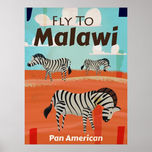 Malawi vintage reisposter poster (Voorkant)