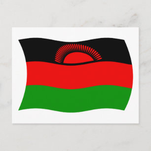 Malawi Vlag Ansichtkaart Briefkaart