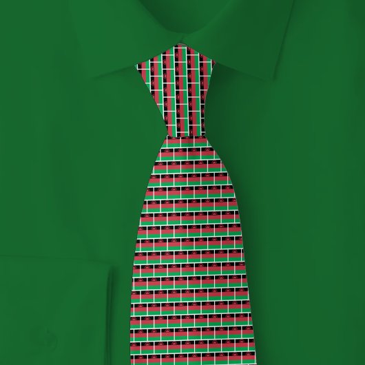 Malawi Vlag Baksteenpatroon Stropdas