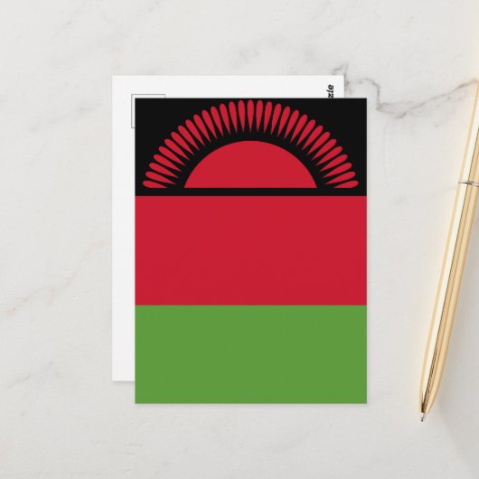 Malawi vlag briefkaart (Voorkant / Achterkant in situ)