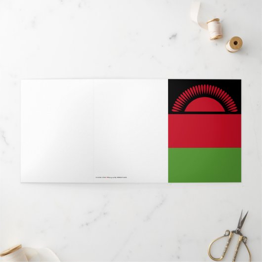 Malawi vlag drieluik kaart (Buitenkant)
