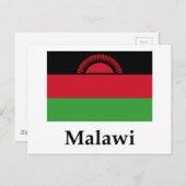Malawi vlag en naam briefkaart (Voorkant / Achterkant)