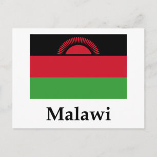 Malawi vlag en naam briefkaart