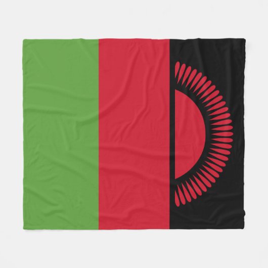 Malawi vlag fleece deken (Voorkant (Horizontaal))
