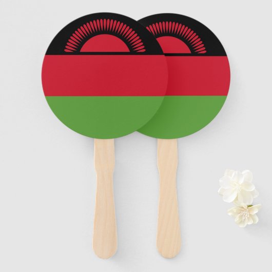 Malawi vlag handwaaier (Voorkant en achterkant)
