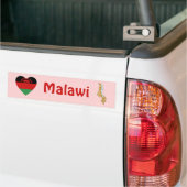 Malawi Vlag Hart + Landkaart Bumpersticker (Op Truck)