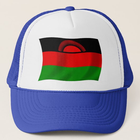 Malawi Vlag Hoed Trucker Pet (Voorkant)