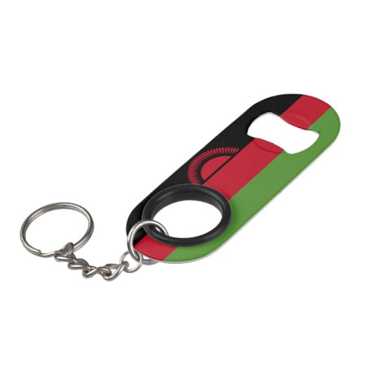 Malawi vlag mini flessenopener (Voorkant Gekanteld)