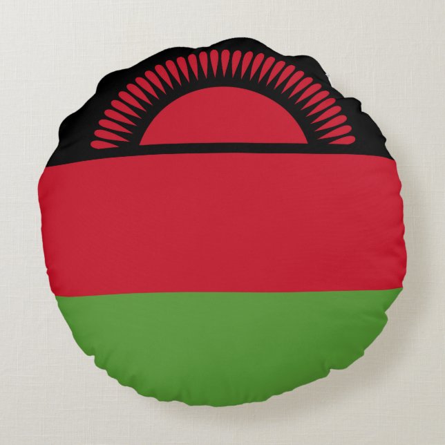 Malawi vlag rond kussen (Achterkant)