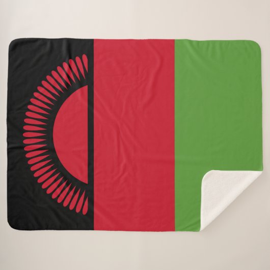 Malawi vlag sherpa deken (Voorkant (horizontaal))