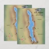 Malawimeer, reiskaart poster afdruk (Voorkant / Achterkant)