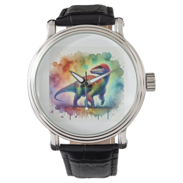 Malawisaurus 141024AREF148 - Watercolor Horloge (Voorkant)