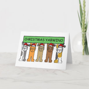 Malawische Happy Christmas Cartoon Cats Feestdagen Kaart