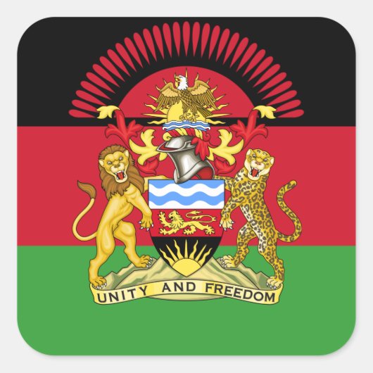 Malawische vlag & wapen, Vlag van Malawi Vierkante Sticker (Voorkant)