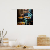 Malay Woman Making Curry Puffs - Canvas Art Print (Keuken)