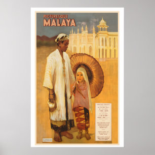 Malaya Kuala Lumpur Spoorweg Vintage Reisposter Poster