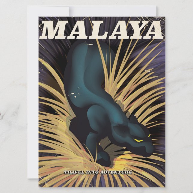 Malaya vintage reisposter. (Voorkant)