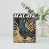 Malaya vintage reisposter. briefkaart (Staand voorkant)