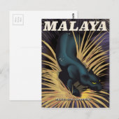 Malaya vintage reisposter. briefkaart (Voorkant / Achterkant)