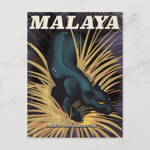 Malaya vintage reisposter. briefkaart