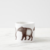 Malayan of Asian Tapir van Antiek graving Espresso Kop (Voorkant)