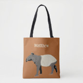 Malayan or Asian Tapir Animal Illustration Tote Bag (Voorkant)