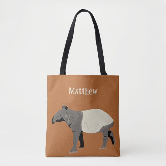 Malayan or Asian Tapir Animal Illustration Tote Bag (Voorkant)