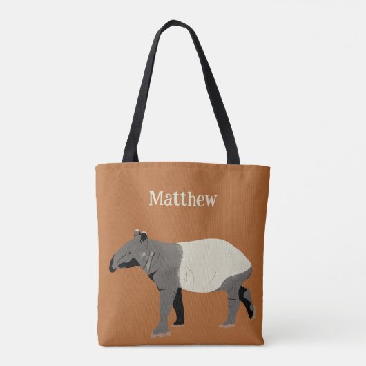 Malayan or Asian Tapir Animal Illustration Tote Bag (Achterkant)